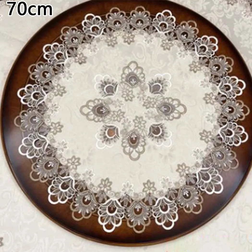 Round Tablecloth Lace Floral Table Cloth Hotel Restaurant Banquet Party Tablecloth Round Table Antifouling Cover Cloth Decor