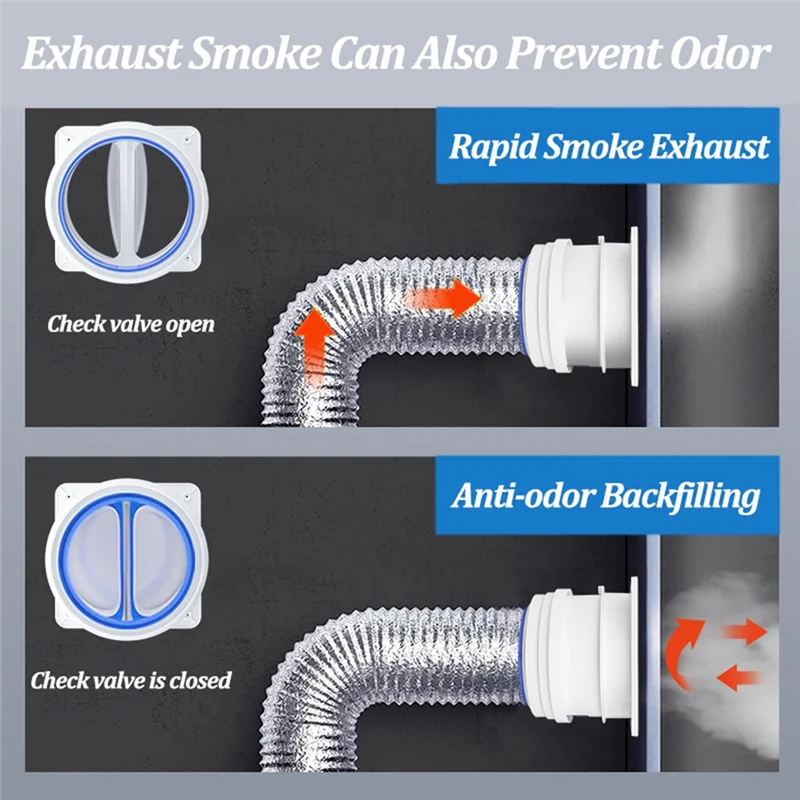 

ABKO-Кухонная вентиляция, выпуск воздуха, 2 шт., обратный клапан, труба 80-100 мм, двусторонняя защита от запаха, часть кухонной вытяжки