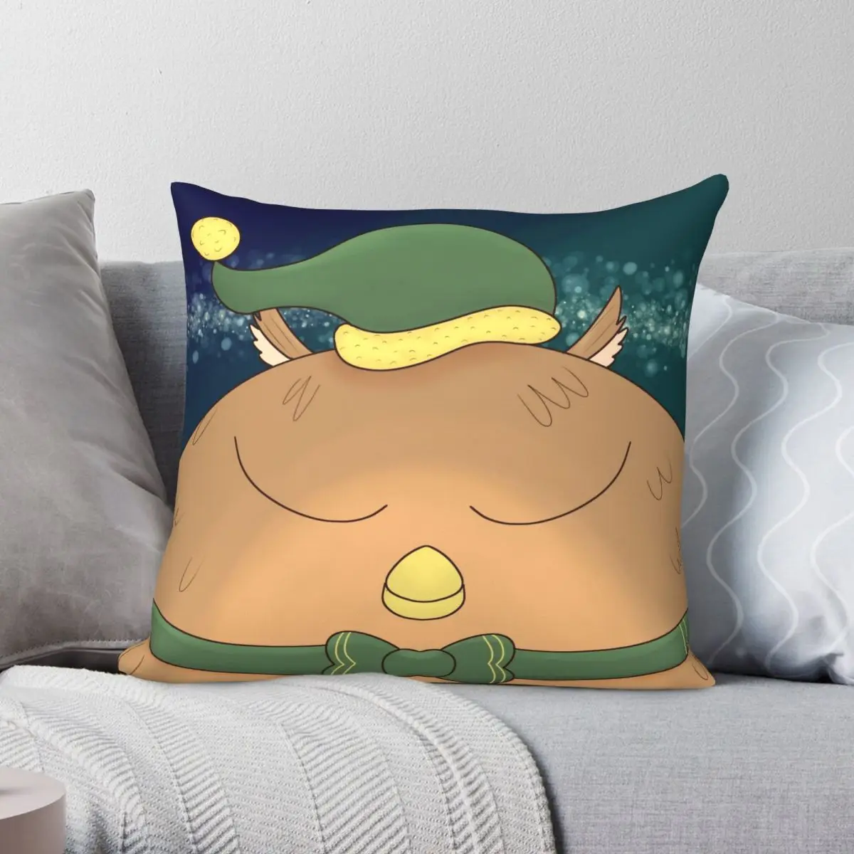 

Napping Coffee Square Pillowcase Polyester Linen Velvet Pattern Zip Decor Pillow Case Bed Cushion Cover