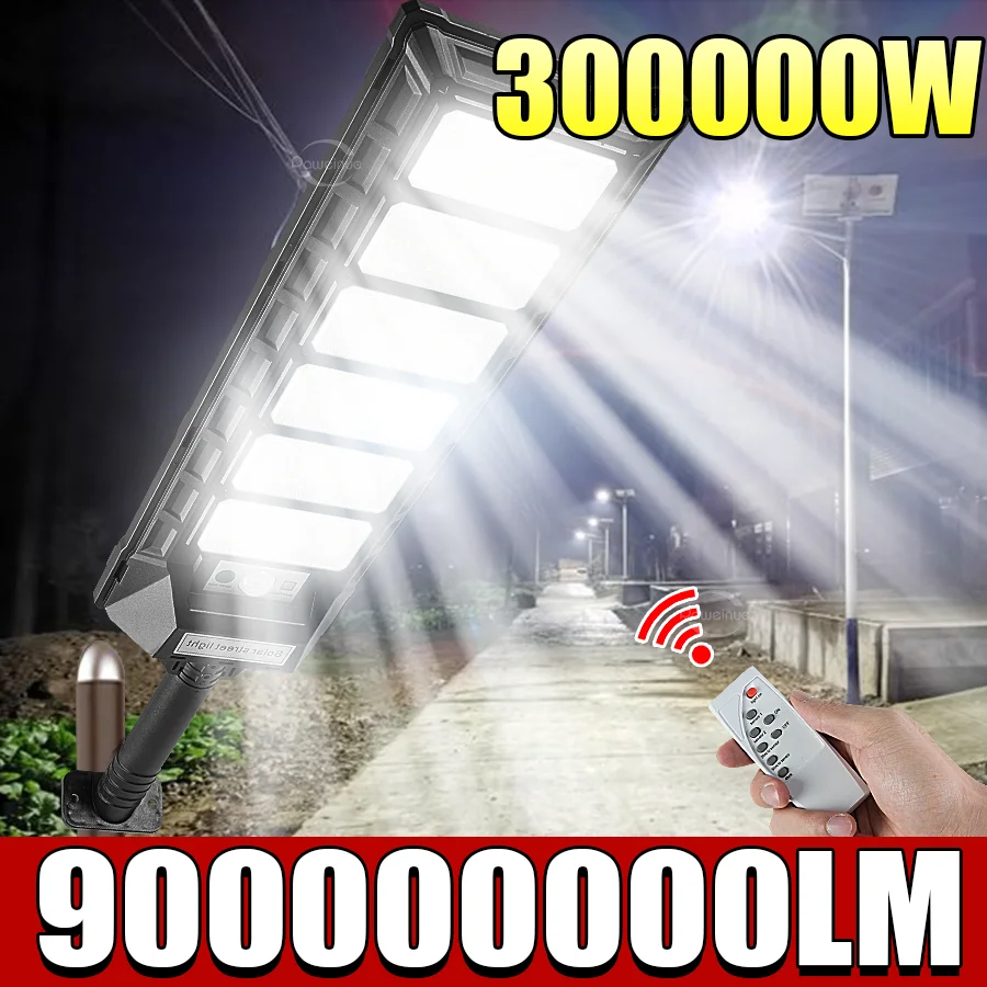900000000LM Most Powerful 300000W LED Solar Lights Ultra Bright Motion Sensor Outdoor Solar Street Lamp Garden Street Latern