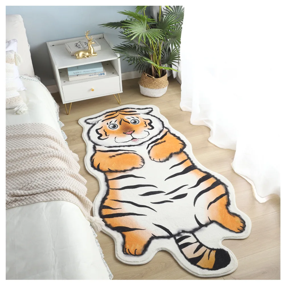 Cartoon Tiger Shape Play Mat for Children, Non-slip Area Rug, Kids Bedroom Crawling Floor Mat, Living Room, Home Decoration