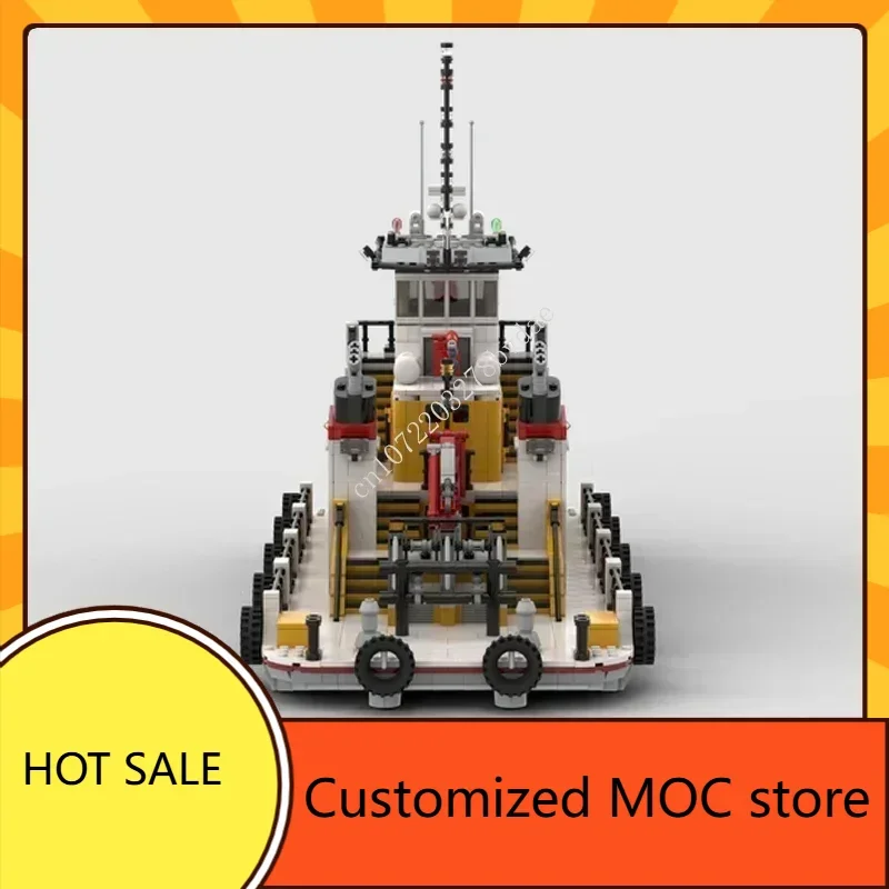 2454PCS MOC 시티 포트 핫 시티 푸셔 바지선 퍼즐 창의적인 장난감 생일 휴일 크리스마스 선물 어린이용 장난감