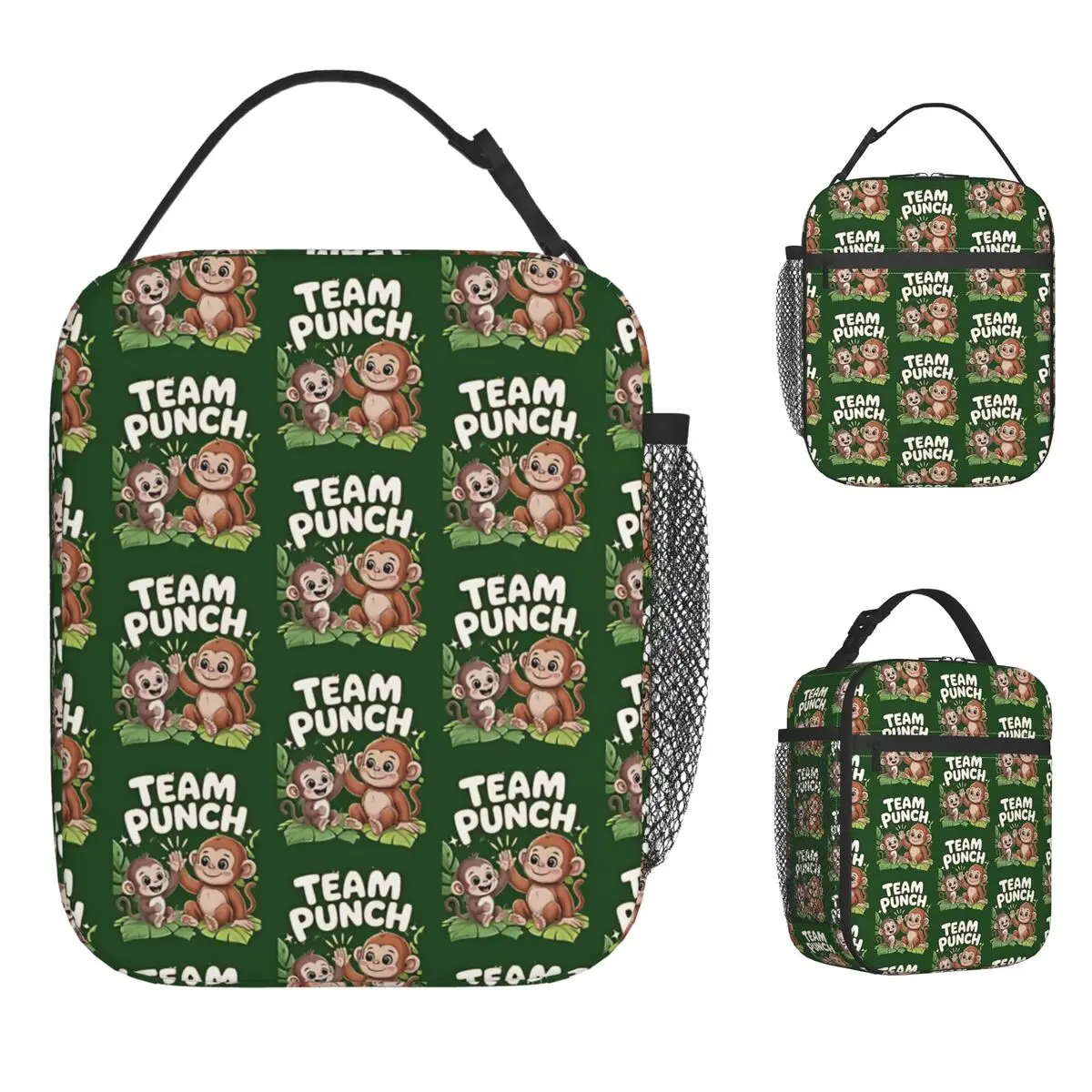 

Сумка для обеда Team Punch Funny Monkey, дорожная сумка для обеда для женщин, повседневная термосумка для обеда с графическим дизайном, портативная сумка-холодильник из оксфордской ткани