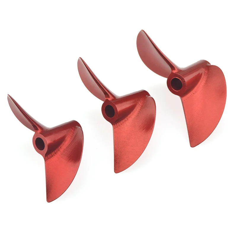 Rood Aluminium 4.76mm 3/16 ''Propeller CNC 4.76mm 2 Blades Schroef Links/Rechts D38 tot D50mm voor RC Kat Boot Garnalen Boot