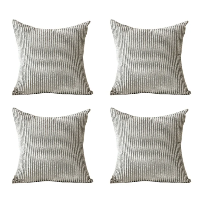 ABGR-ชุดผ้าลูกฟูกนุ่ม 4 ชิ้น ดีไซน์ทันสมัย ผสมและจับคู่กับตกแต่งบ้านของคุณ ไม่รวมหมอน (45 X 45 ซม.)