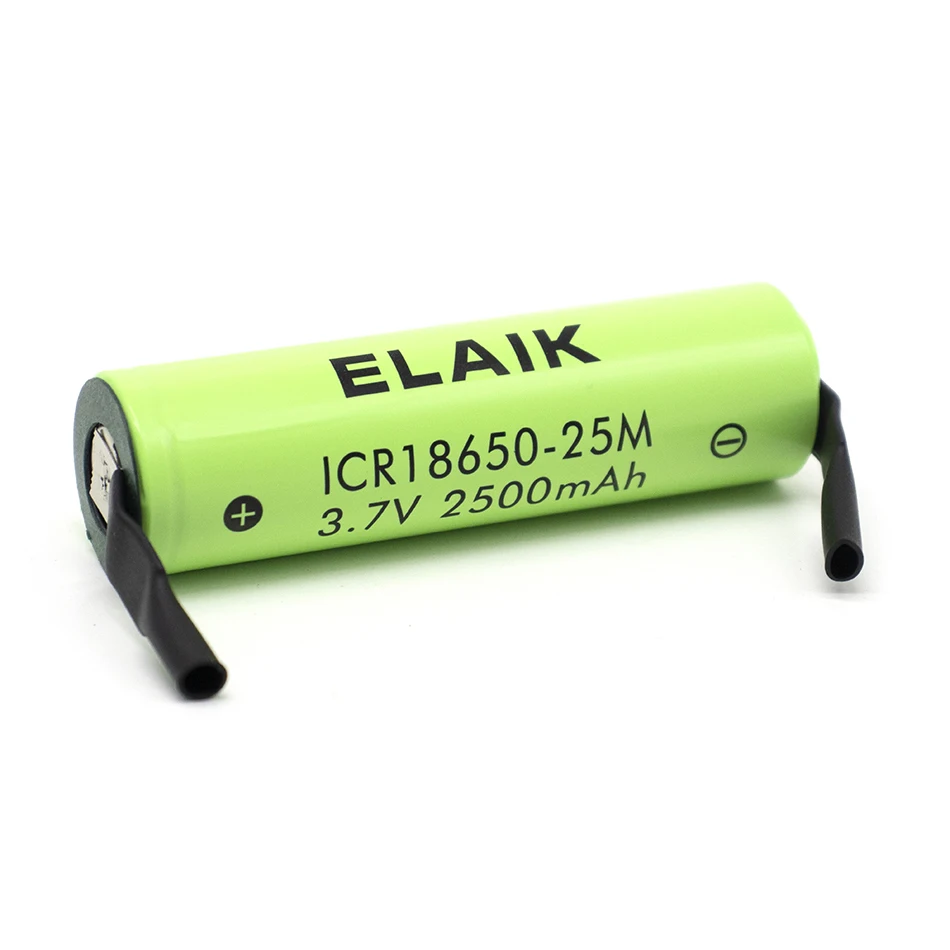 1 Rechargeable lithium battery energy storage device high performance digital battery 25M output 18650 3.7V 2500mAh + nickel