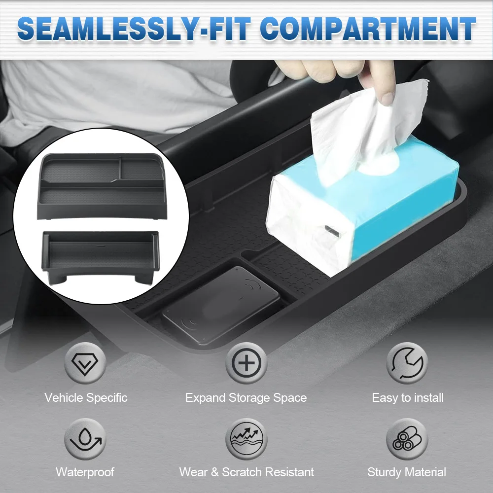 

Double-layer Storage Box Behind the Dashboard Screen For Tesla Model Y Juniper 2025-2026 Automotive Interior Accessories