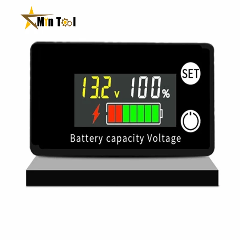 Woltomierz akumulatora DC 8V-100V Wskaźnik pojemności Miernik mocy Ogniwo litowe LiFePO4 ogniwo kwasowo-ołowiowe 12V 24V 48V dla akumulatora LCD