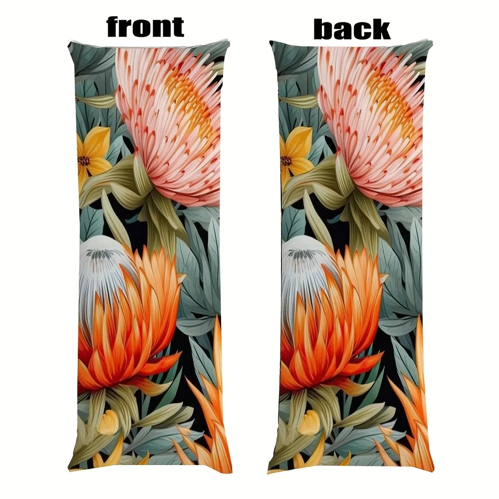 One Ultra-Soft 20X54 Inch Body Pillowcase, Featuring a Double-Sided Australian Local Garden Print, Breathable And Comfortable, S