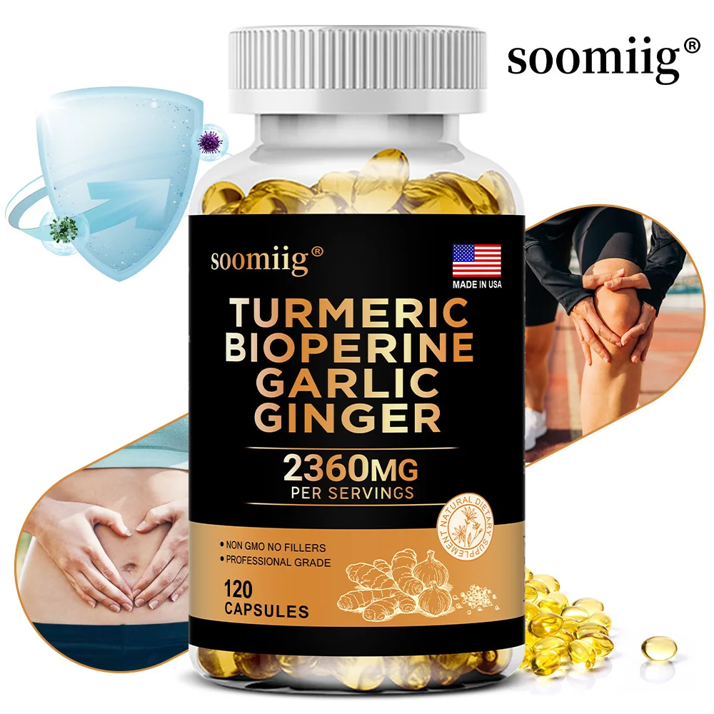 

Добавка с имбирем куркумы с чесноком, куркуменом, черным перцем, поддержкой здоровья суставов, способствующей пищеварения и повышения иммунитета здоровья.