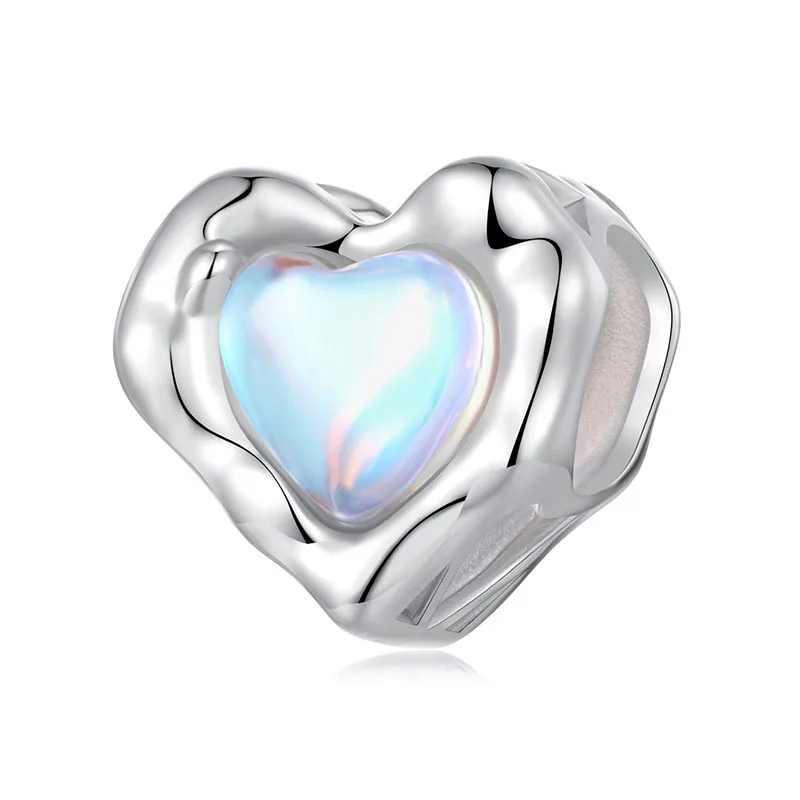 

New Arrival S925 Silver Heart Beads Women DIY Loose Beads