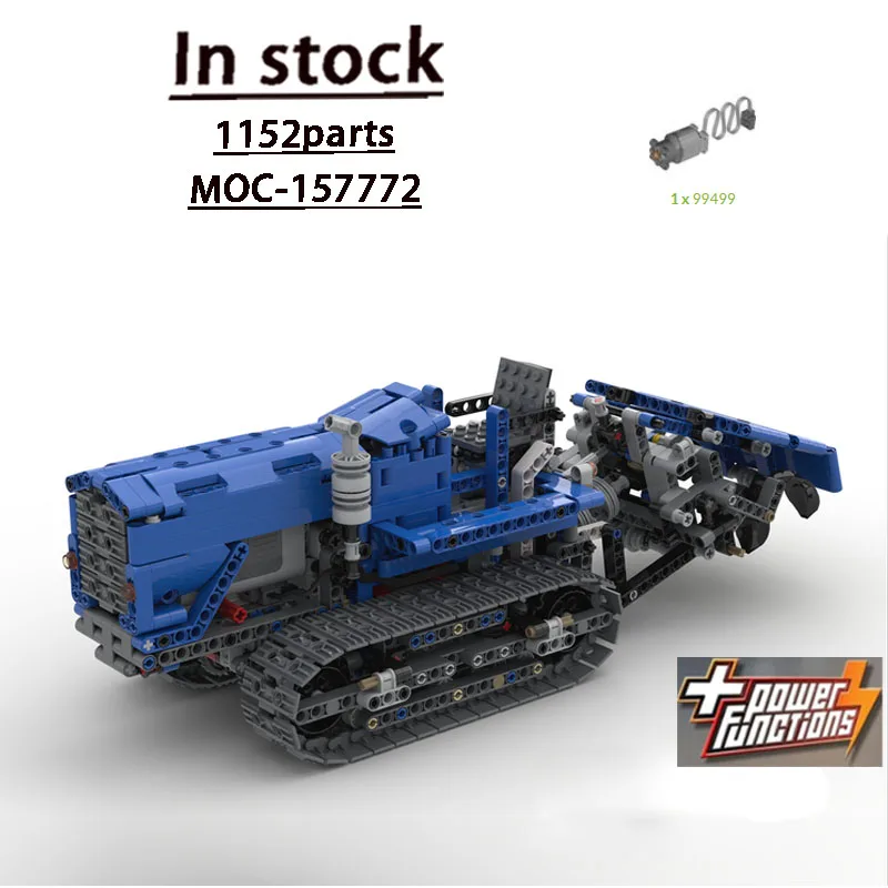 MOC-157772 Urban Farm Agricultural Crawler Tractor Building Block Model 1155 Parts Boys Children's Birthday Christmas Toy Gift