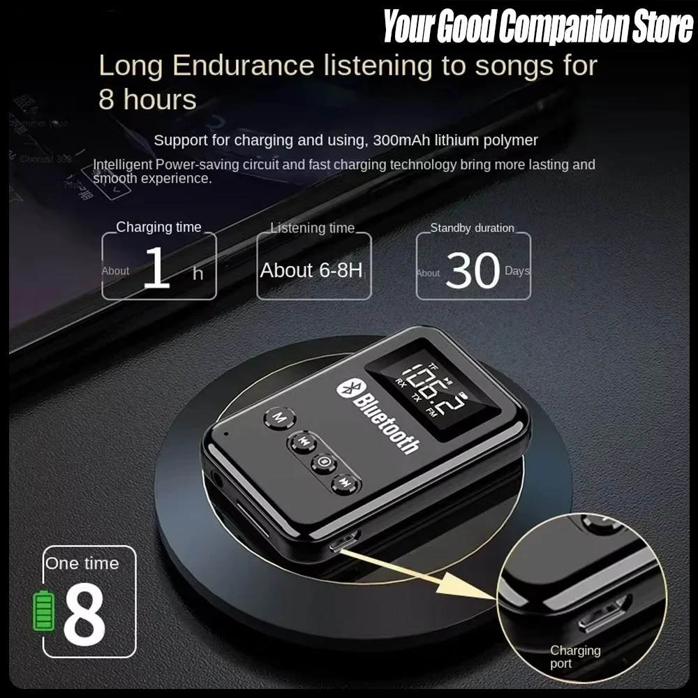 

Беспроводной аудиоадаптер 4-в-1 Bluetooth 5.0: приемник-передатчик с поддержкой воспроизведения через 3.5 мм, FM, TF для ТВ, наушников и колонок