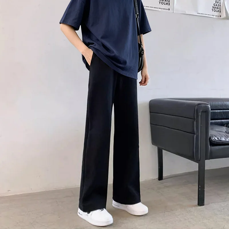 Maternity Pants Nine Point Wide Leg Straight Slimming Belly Support Pregnant Women Thin Summer Spring Loose Outer Wear
