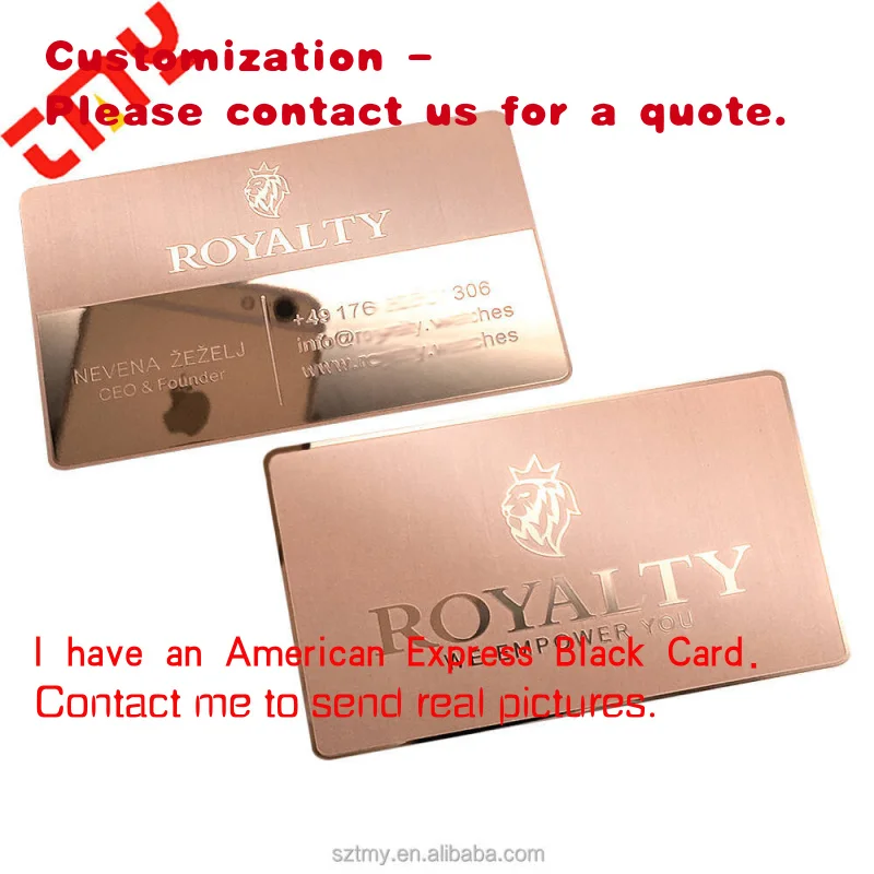 

custom.Luxury Personalized Embossed Metal Business Card Custom Rose Metal Printing Card Factory Direct OEM
