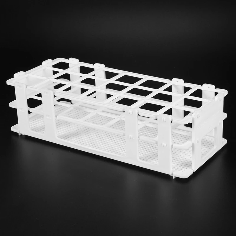 9 Packs Plastic Test Tube Rack, 21 Holes Lab Test Tube Rack Holder For 30Mm Test Tubes, White, Detachable (21 Holes)