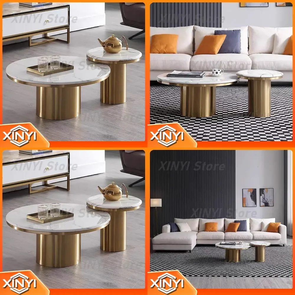 for Modern Simple Light Luxury Marble Coffee Table for Living Room Sofa Corner Table Nordic Round Small Coffee Table Creative
