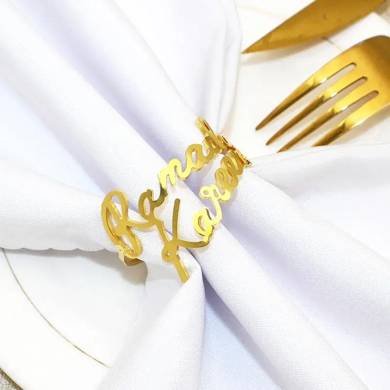Napkin Ring For Eid 6X Napkin Ring Holder For Eid Alloy Dining Table Decor Party Supplies Napkin Buckles For Dinning Table