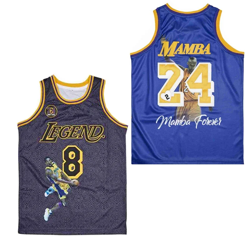 

Men Basketball Jerseys LEGEND 24 MAMBA Jersey Sewing Embroidery Digital Printing Portrait Outdoor Sports Black Yellow Purple New