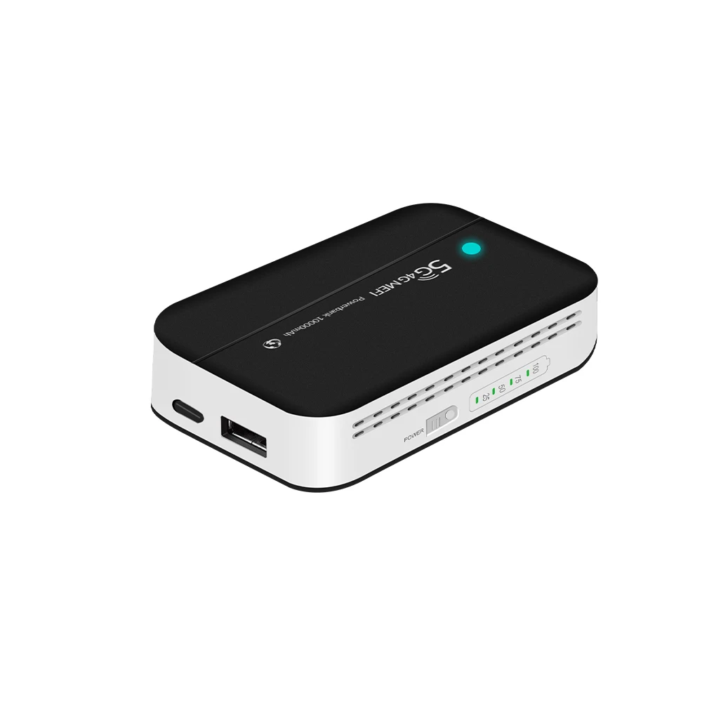 Banco de Potência Portátil para 4G LTE, Roteador Móvel, USB Tipo-C, Hotspot, Bolso WiFi, 10000mAh, Mifi Sem Fio, PW100