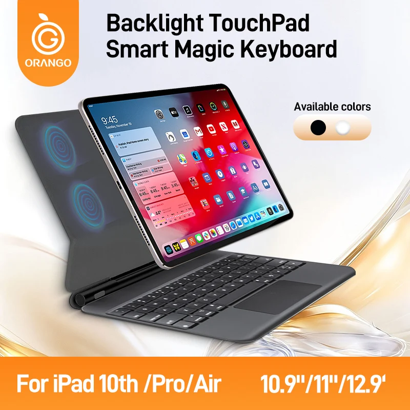 

Magic Keyboard for iPad Pro/Air 11/13 2024 M4 for iPad Pro 12.9 6th 5th 4th 3rd 6th 5th 4th 3rd Magnetic Case Backlit Keyboard