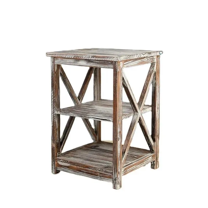 Solid Wood Custom Vertical Multi Functional Double Layer Eco Friendly Fragrance Storage Rack for Living Room and Kitchen