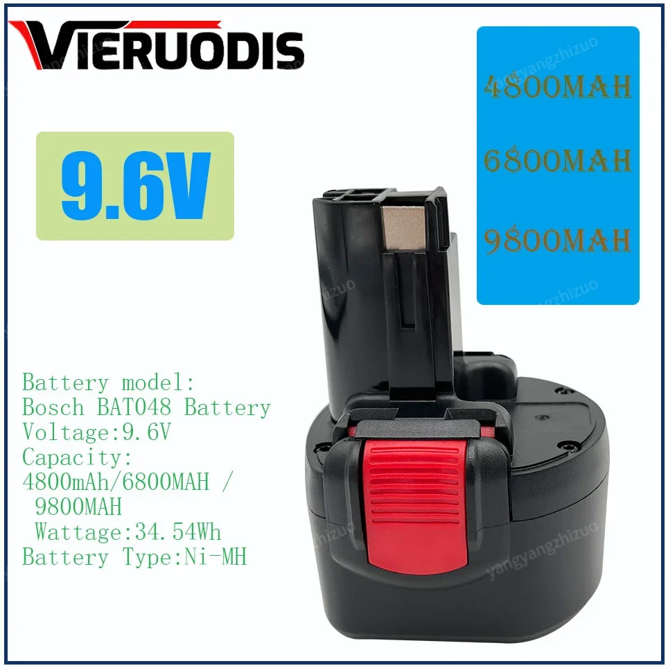 

For Bosch 9.6V 4.8AH 6.8AH 9.8AH Rechargeable Ni-MH Battery BAT048 BAT100 BAT119 BH984 BPT1041 GSR GDR Power Tools Battery