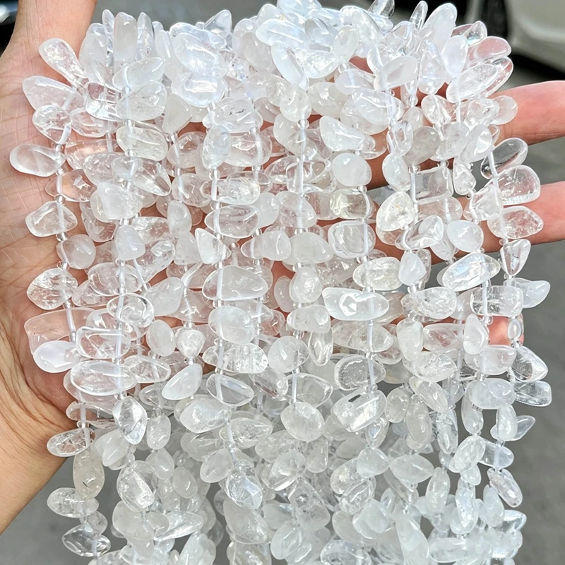Natural Irregular Stone Beads Rock Quartz White Crystal Loose Long Beads DIY For Jewelry Making Necklace Bracelet Accessories