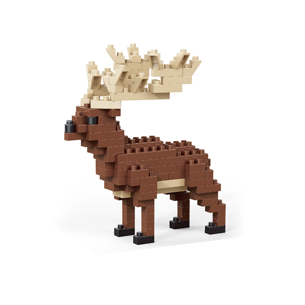 Micro Mini Farm Animals Building Blocks Deer Sheep Cow Multiple Figures DIY Assembly Bricks Educational Toy Home Desktop Decor