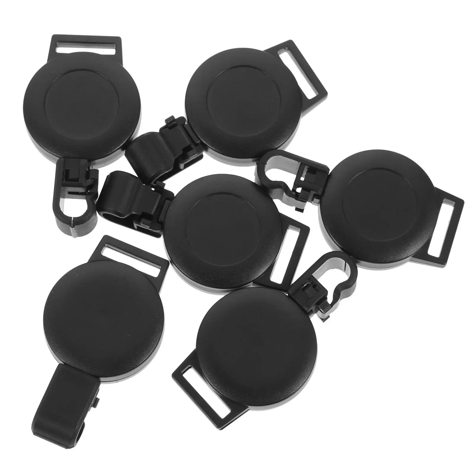 6Pcs Convenient Plastic Badge Holders Retractable Wear-Resistant Id Card Holders Portable Badge Buckles for Work Employees