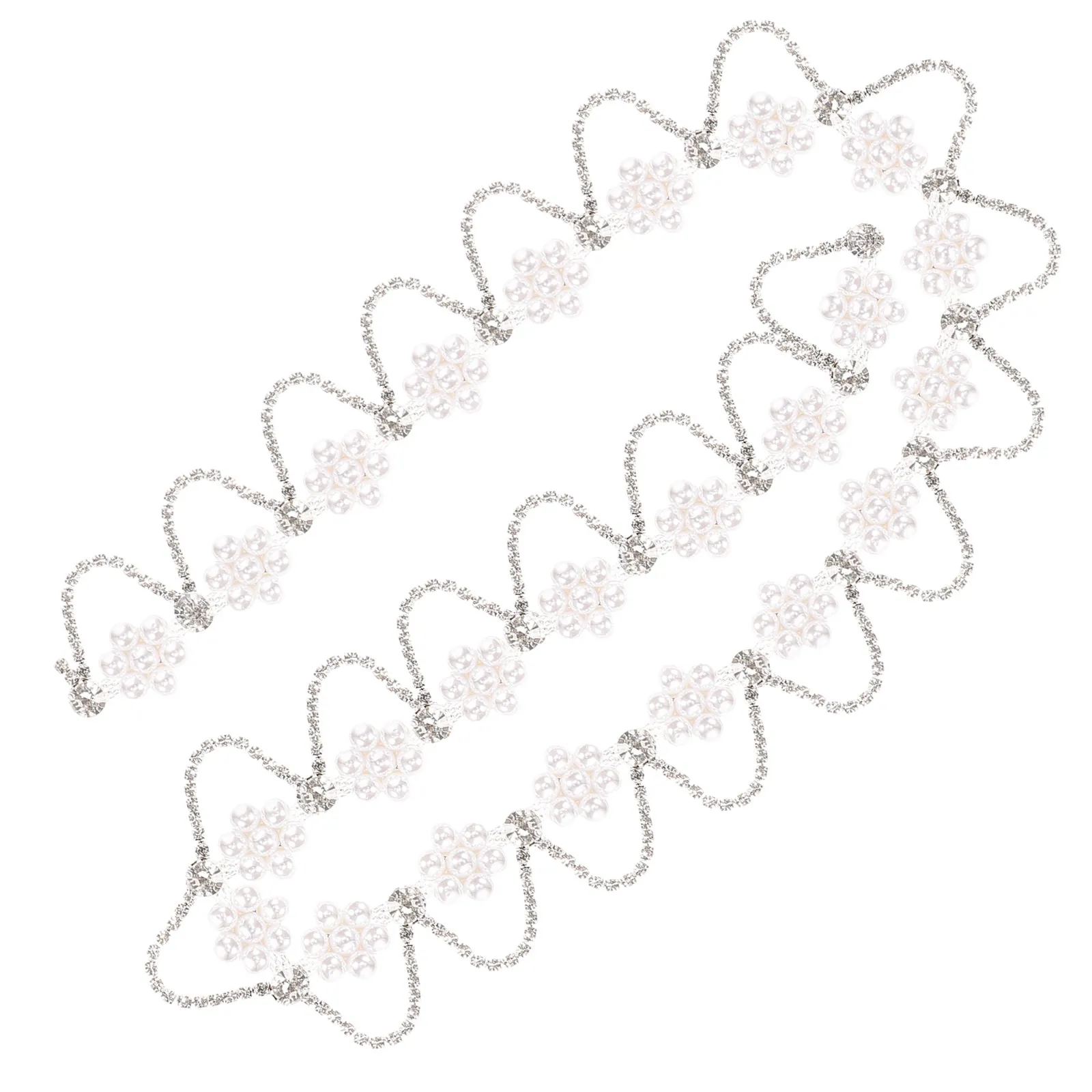 

1 String Pearl Rhinestone Chain Trim for DIY Hairband Clothing Decor Rhinestone Chain Applique Craft Sewing Accessory