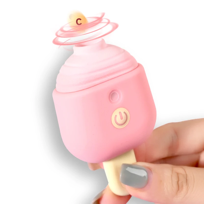 Cute Ice Cream Clitoral Vibrators Mini Portable Sucker Clit Nipple Licker Stimulator Female Masturbator Adult Sex Toys for Women