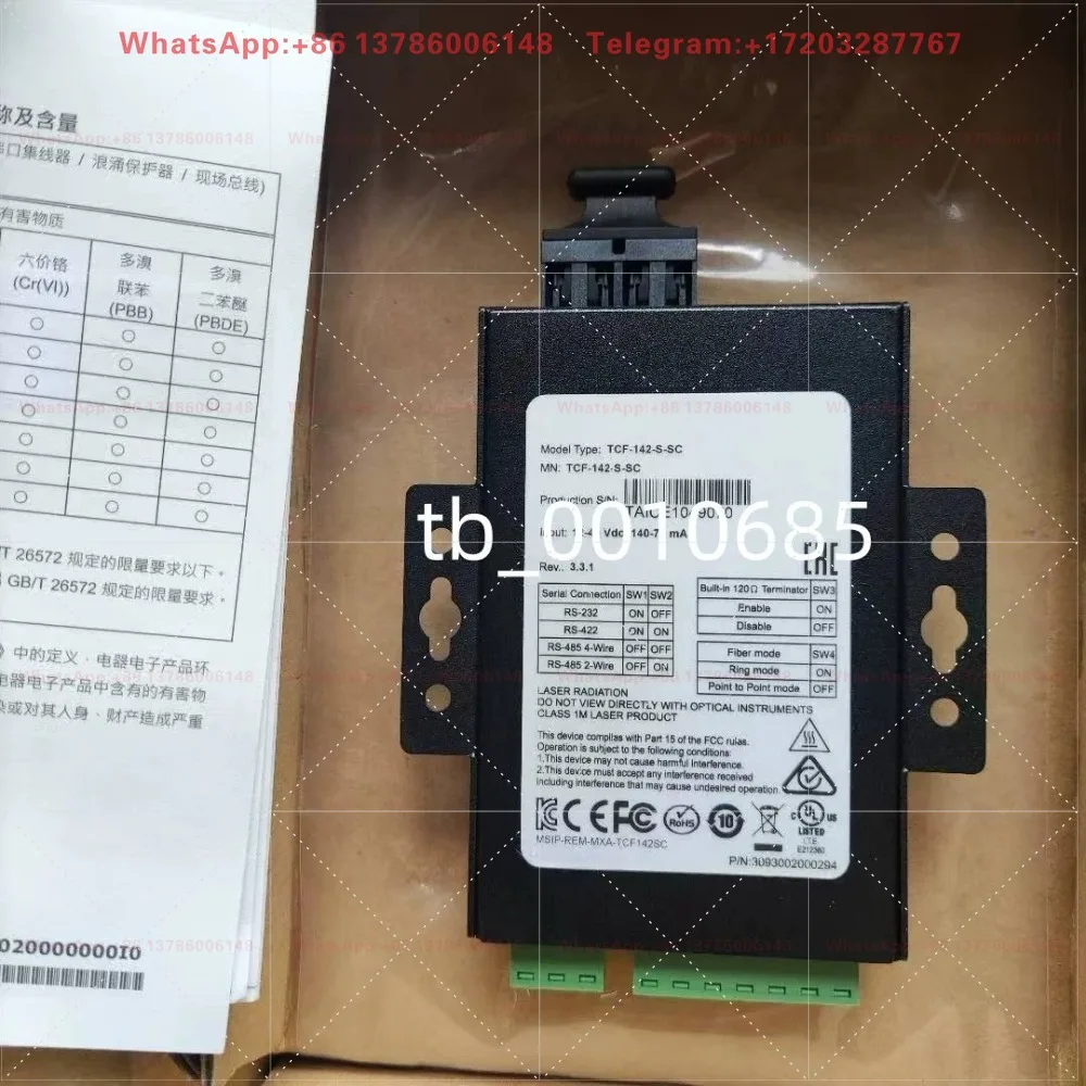 TCF-142-S-SC Serial to Fiber Optic Transceiver RS232/422/485 Single Mode, New