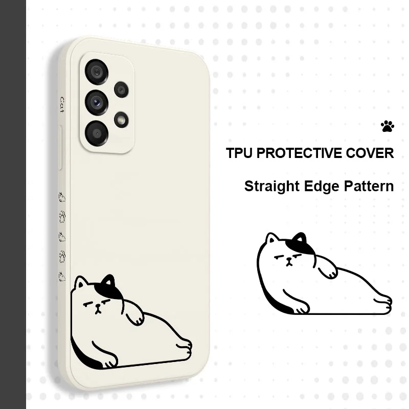

A Dazed Cat Phone Case For Samsung Galaxy A73 A53 A33 A23 A13 A03 A72 A52 A52S A32 A22 A12 A71 A51 A31 A21S Silicone Cover