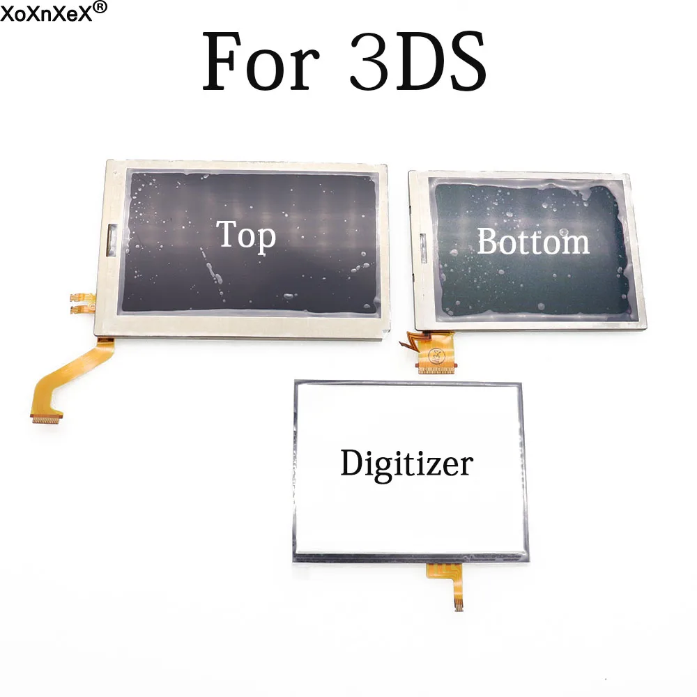 Substituição Top Upper & Bottom Lower Down Tela LCD Para Nintendo 3DS LCD com Tela Sensível Ao Toque Digitador Vidro do Painel de Toque