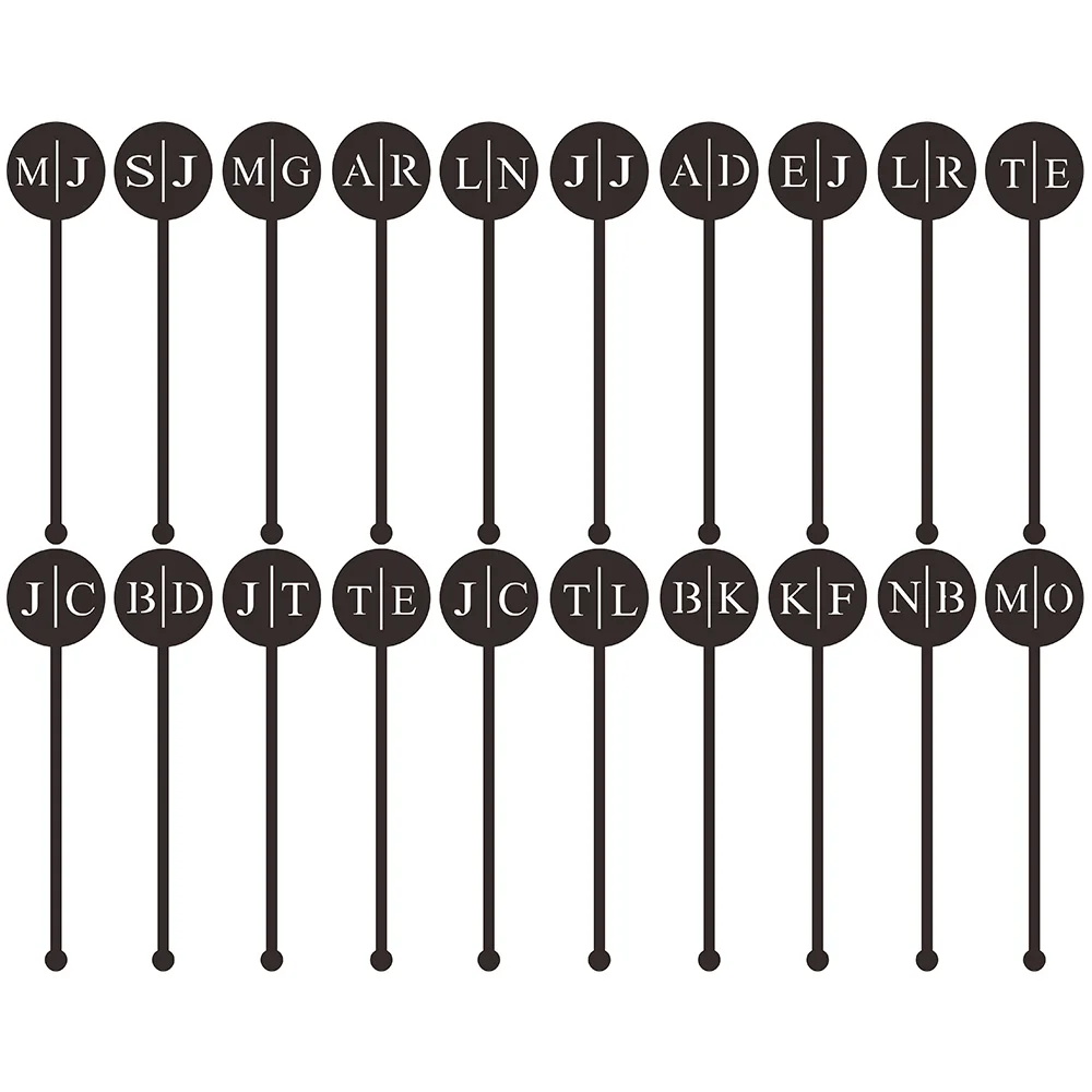 

100PCS Engraved Personalized Laser Cut Acrylic Drink Stirrers Cocktail Drink Sticks Stir Stirrer Swizzle Monogram Wedding Favor