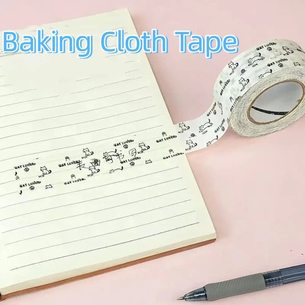 

Cat Pattern Bead Positioning Tape Fixed No Trace Baking Cloth Tape Hand Torn High Temperature Resistant Edge Binding Tape