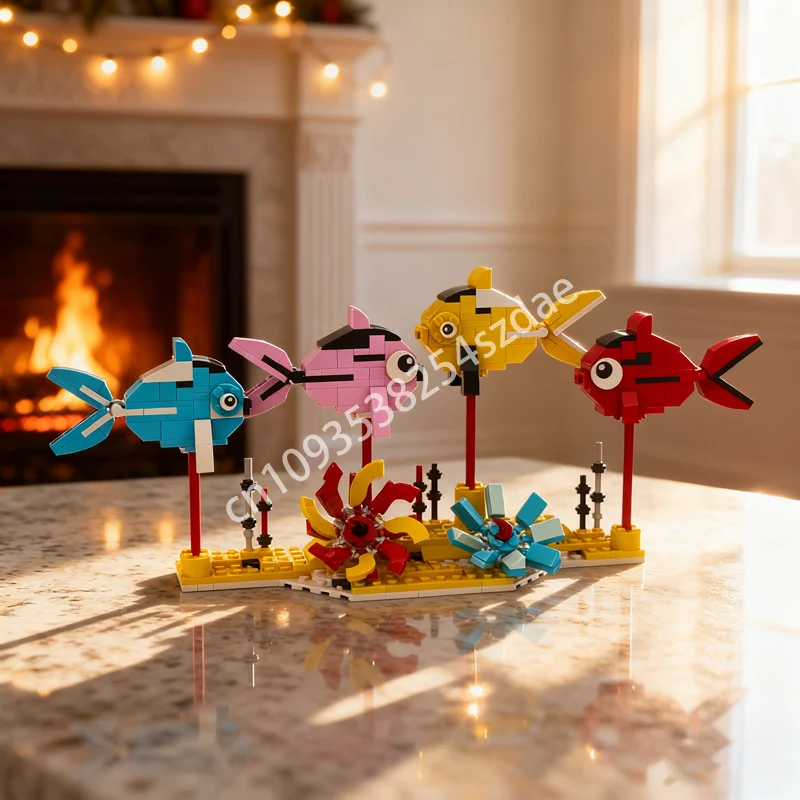 

320pcs MOC Fish Classiced Model Building Blocks Architecture Assemble DIY Creative Christmas Gift Education Toy Brick Birthday