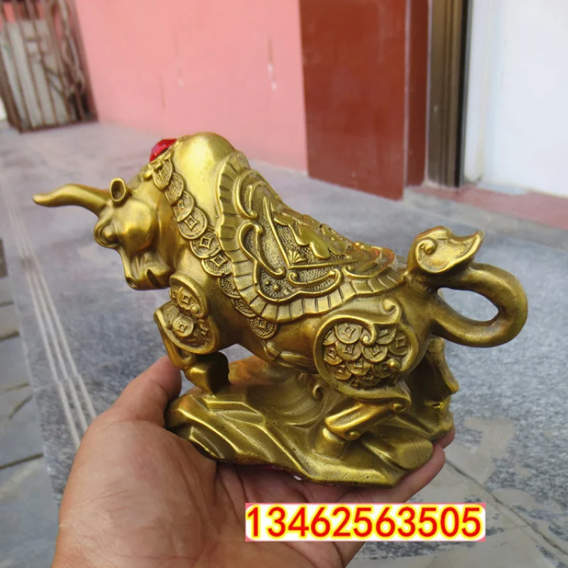 Pure Copper Ruyi Jinqian Decoration Fu Character Head Niu Chinese Zodiac Cow Topnew Stocks Are Very Arrogant