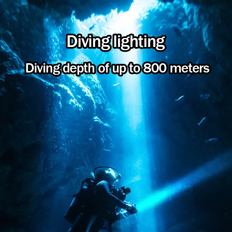 عالية الطاقة عمر البطارية الطويل الغوص مصباح يدوي IPX8 أعلى مقاوم للماء المهنية مصباح غوص بالطاقة لغواصة الصيد