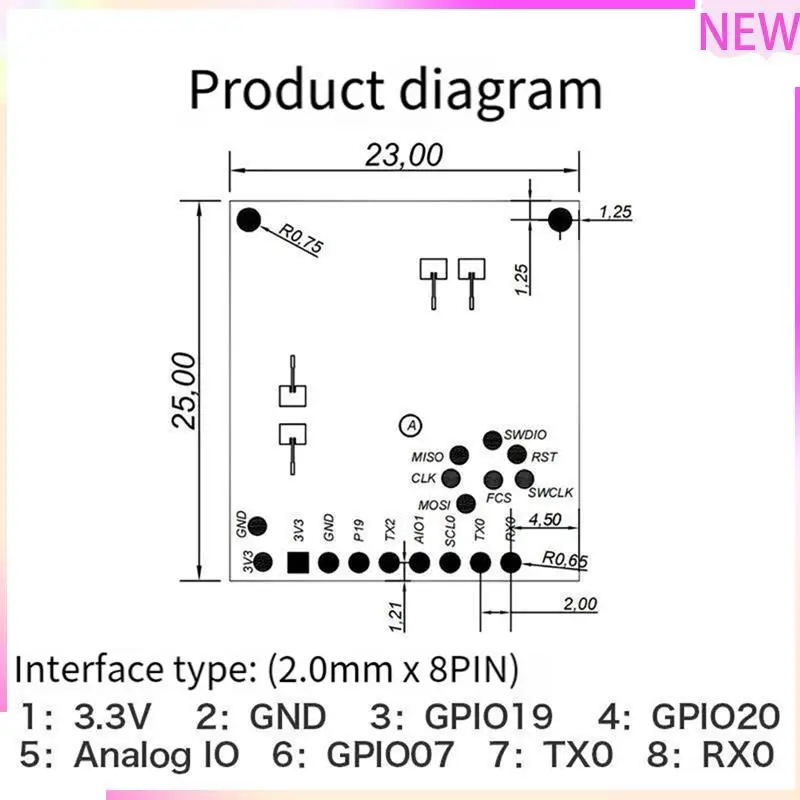 

B27B LD6002C 60G Радарный датчик миллиметровой волны Бесконтактный датчик Fmcw Бесконтактный радарный датчик для обнаружения падения