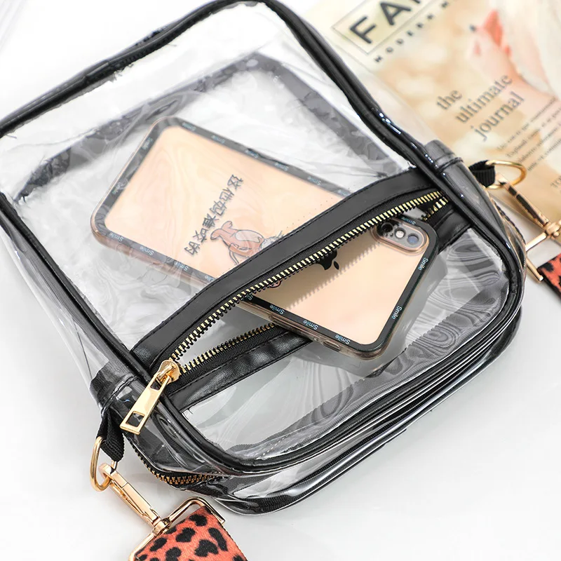 Transparent Shoulder Bag Clear Messenger Bag Purse Clear Messenger Bag Pocket  Approved for Women Clear CrossBody Bag