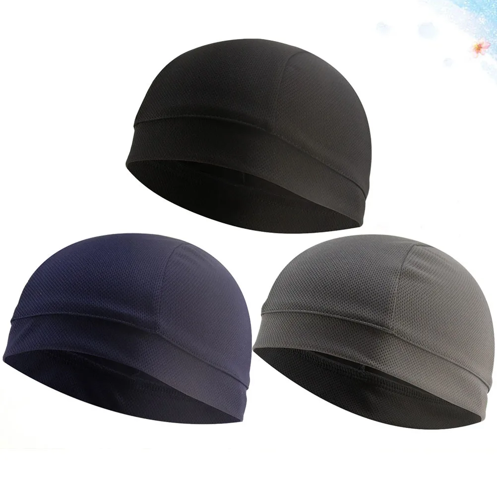 3 قطع من غطاء بطانة الحماية من الأشعة فوق البنفسجية، ناعم ومسامي وقابل للتمدد يمتص العرق لركوب الدراجات الداخلي باللون الأسود والرمادي والأزرق الداكن #5