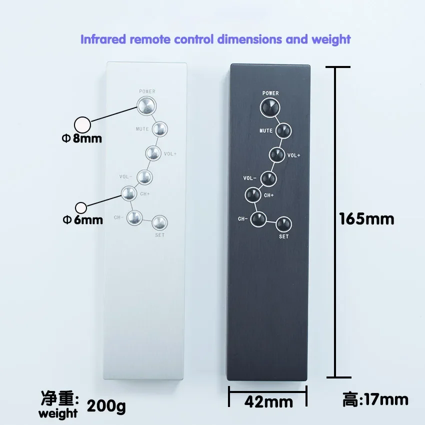 جميع الألومنيوم الأشعة تحت الحمراء إشارة 7 مفاتيح التحكم عن بعد ل Hifi الصوت CD المضخم التلفزيون فك التشفير