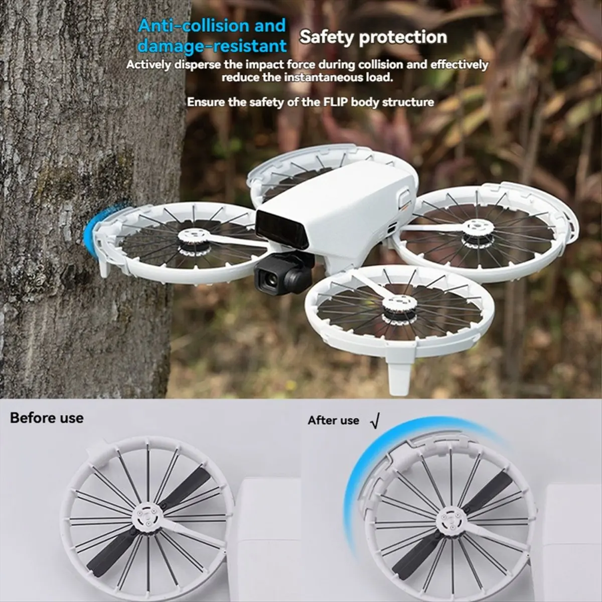 Propeller Guard for Flip Anti Collision Ring Propeller Blades Protective Cover Drone Guards Accessories
