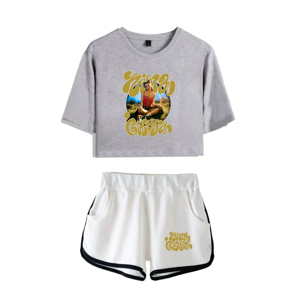 

Nina Chuba 90s Vintage Short Sleeve Crop Top+Shorts Two Piece Sets Women's Top Sets 2025 Arena Tour