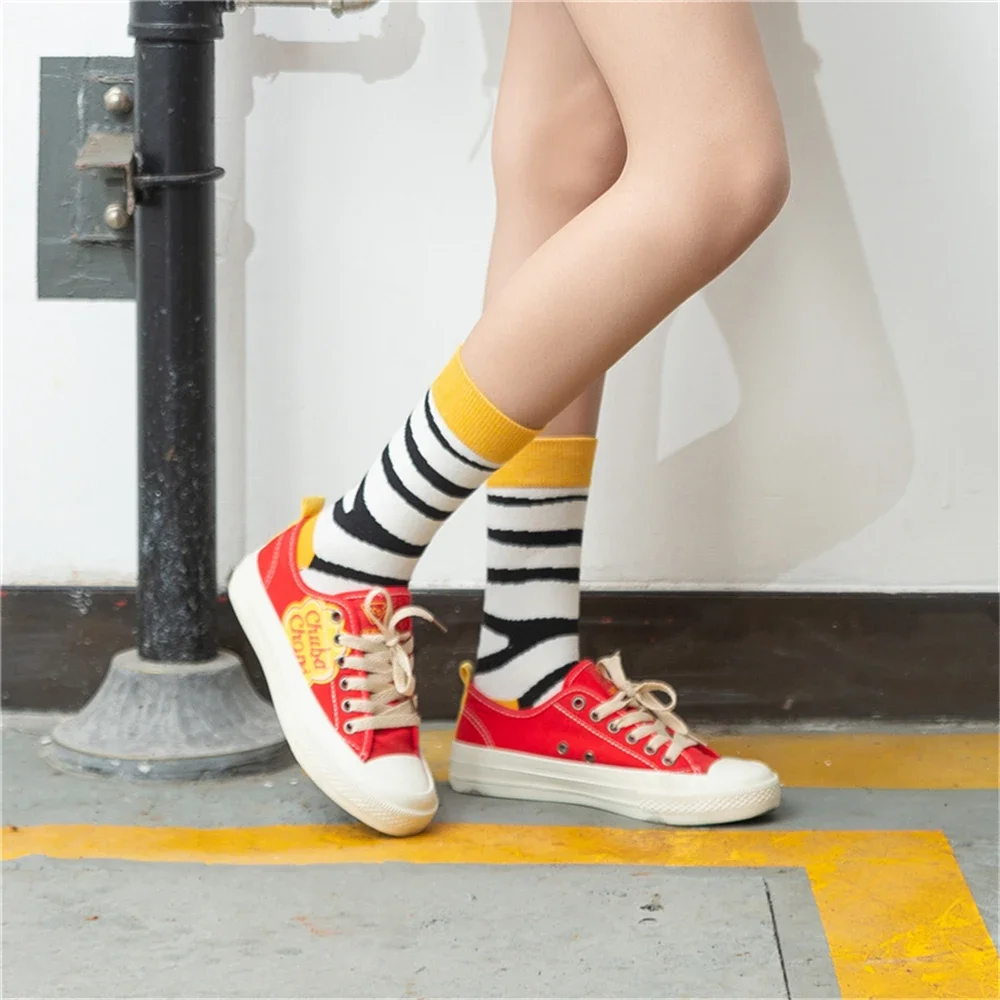 Colorful Stripes Art Socks For Men's Winter Fashion Rainbow Stripe Zebra Pattern Business Crew Unisex Dropship