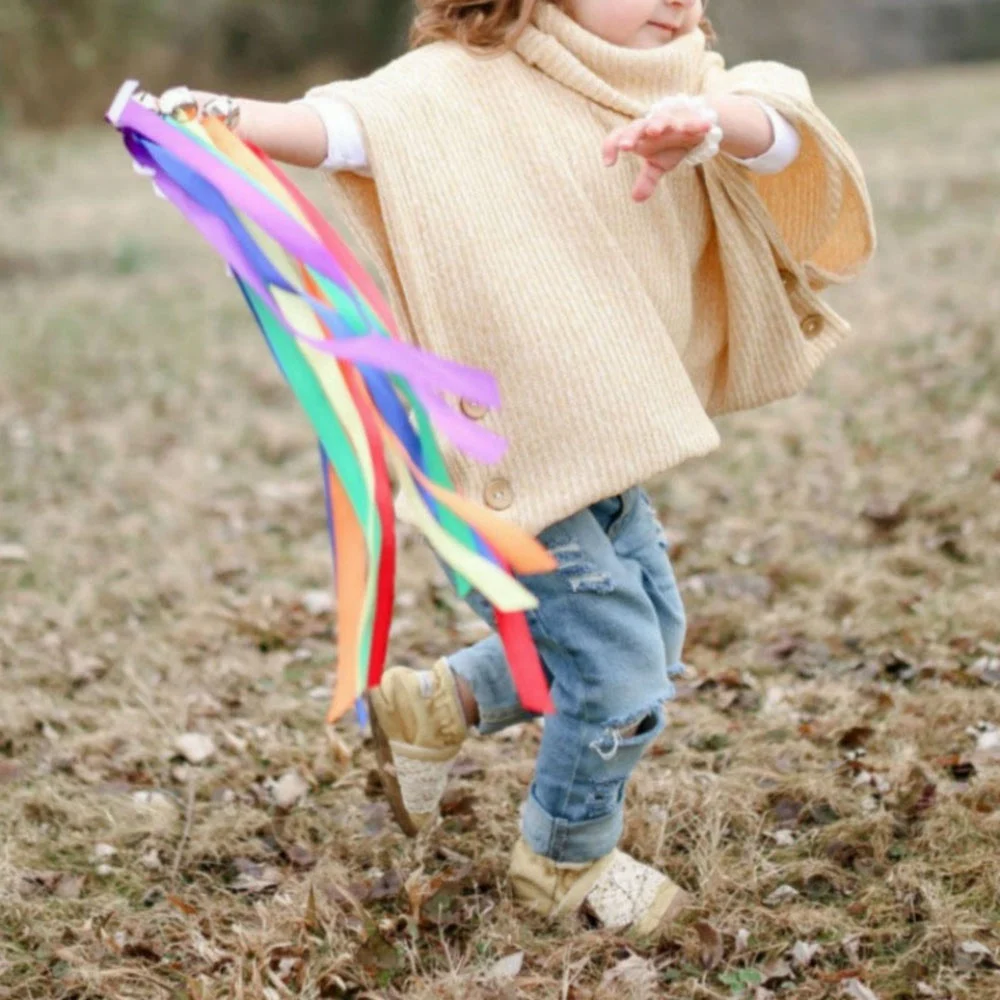 Campanello per strumenti musicali per bambini anello per nastro per bambini sviluppo verso l'alto neonato riconoscimento del colore sensoriale