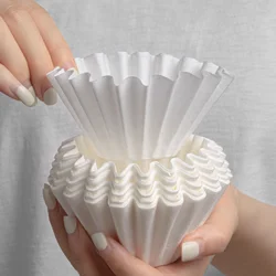 YRP Coffee Filter Papers 50 Sheets 1-2Cups 3-4Cups Paper Filter #155 #185 Pour Over Coffee Dripper & Wave Dripper Barista Tools