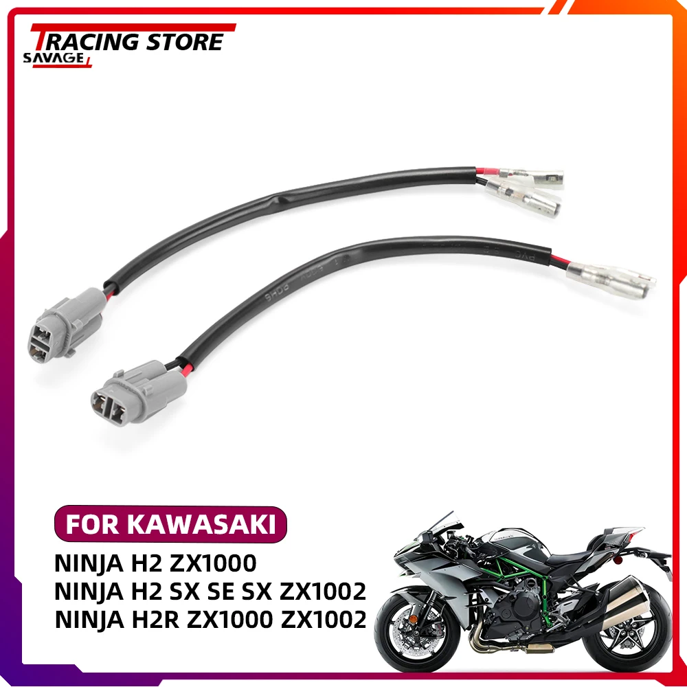 

For Kawasaki Turn Signal Light Adapters Ninja H2 SX SE SX ZX1002 H2R ZX1000 2018-2024 Plug&Play Connector Cables Rear Indicator